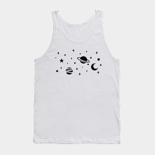 Flat design of planets and star dust Tank Top